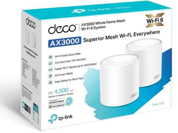 Système Mesh WiFi 6 TP-Link Deco X50 AX3000 pour toute la maison 2 packs (DECOX50_2-PACK) – Image 8