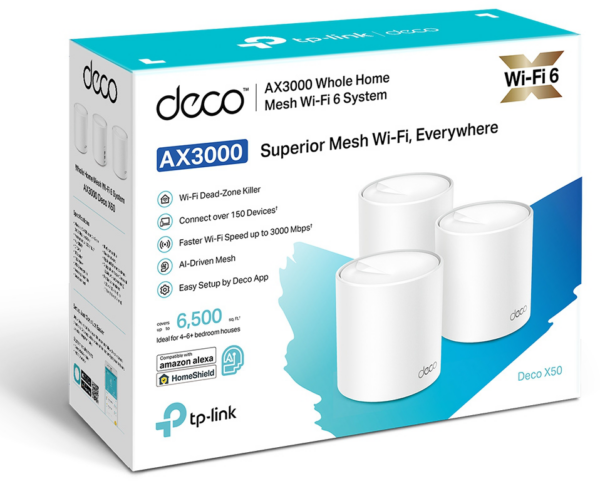 Système Mesh WiFi 6 TP-Link Deco X50 AX3000 pour toute la maison 3 packs (DECOX50_3-PACK) – Image 8