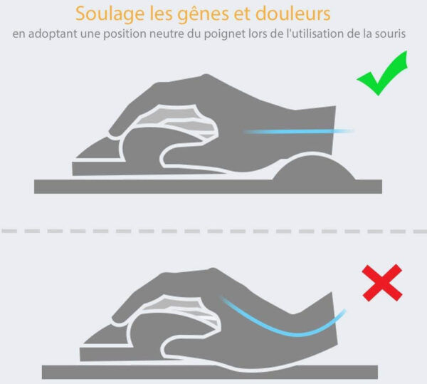 Prix Tapis de souris - Repose-poignets Fellowes Gel Crystal™ Noir (9112101) -  -  – Image 2