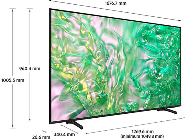 Téléviseur Samsung 75" Crystal UHD 4K DU8000 série 8 + Récepteur intégré (UA75DU8000UXMV) – Image 2