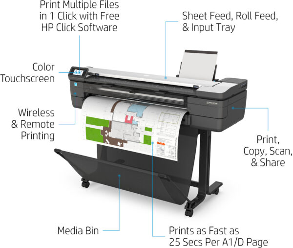 Traceur Multifonction HP DesignJet T830 de 36 pouces (F9A30D) – Image 3