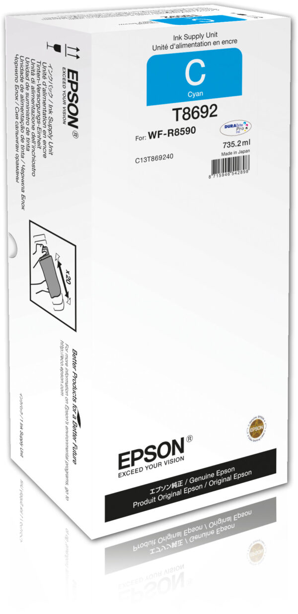 Unité d'alimentation en encre Cyan XXL pour Epson WF-R8590 (C13T869240) – Image 2